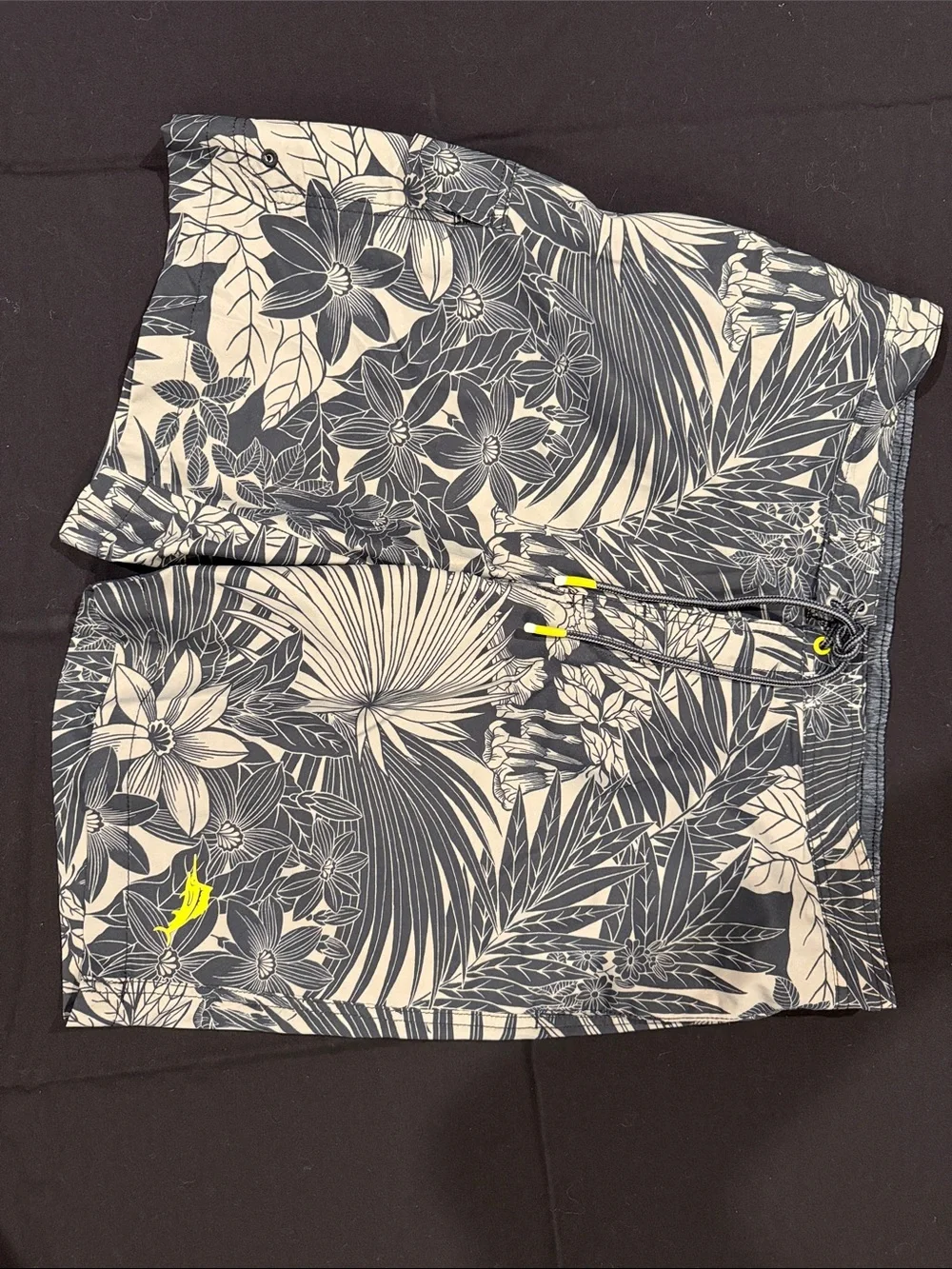 Tommy Bahama Swim Board Shorts with Yellow Accents